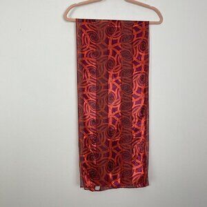 Scarf Pink Orange Geometric Swirl Long Rectangle Scarf